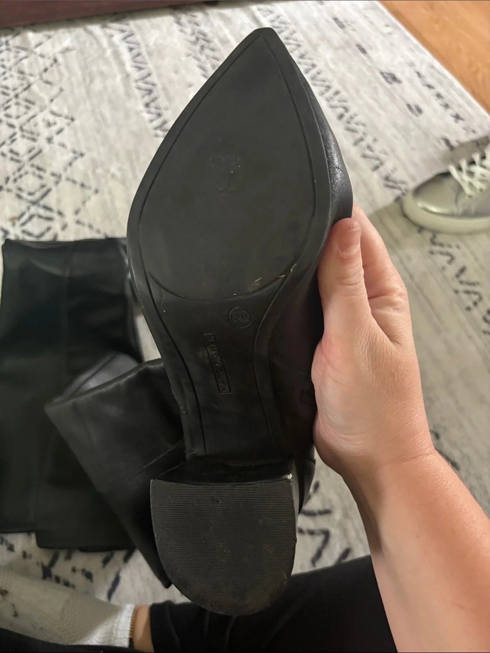 Marc Fisher Black Over-the-Knee Pointed Toe Block Heel Boots for Women